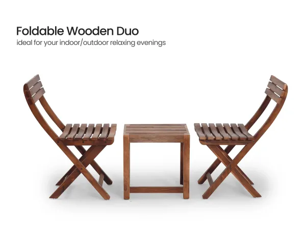 Nico Set of 2 Solid Wood Chairs and 2 Stools